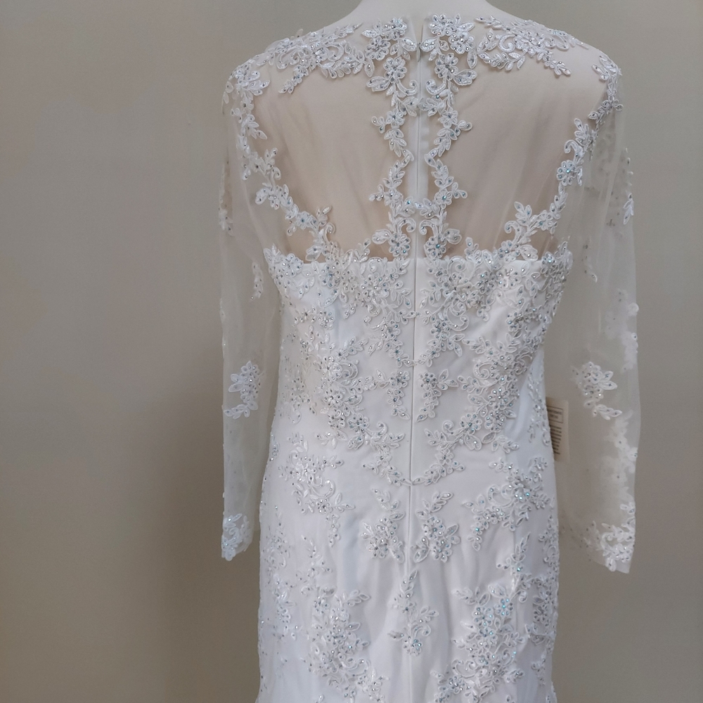 Glow size 20 trumpet mermaid wedding dress. Lace, mesh, appliqué. - Picture 12 of 16